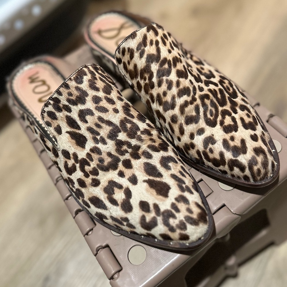 Sam Edelman animal print loafer slides